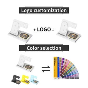 Custom Brand Wireless Charger 3 in 1 Foldable Black Fast Charging Mobile Earphone Charger with Logo - Product Image 6