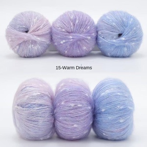 Fil à tricoter en mohair arc-en-ciel dégradé, fil à points <span class=keywords><strong>de</strong></span> couleur, fil à tricoter à la <span class=keywords><strong>main</strong></span>, écharpe, pull, chapeau, fabrication artisanale, modèle 68229, fabriqué en Chine - Product Image 1