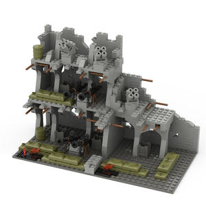 WW2 trinchera militar Kit de bloques de construcción casa destruida escena de guerra soldados figura ruinas <span class=keywords><strong>Blockhouse</strong></span> campo de batalla ladrillos juguetes niños - Product Image 4