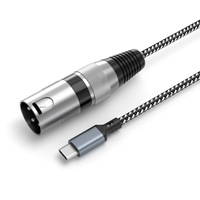 Cable USB Tipo-C a XLR Macho, Cable de Audio de 2 Metros con Doble Blindaje de Cobre Puro, Trenzado de PVC para Grabación de Micrófono