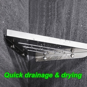 Mensola Angolare per Doccia in Acciaio Inox 304 SUS304 Antiruggine Lucida a Specchio Cestello Portaoggetti Triangolare per Bagno - Product Image 5