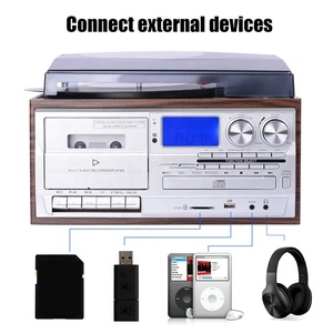 Tất Cả Trong Một Bàn Quay Máy Nghe Nhạc Máy Nghe Nhạc Vinyl Máy Nghe Nhạc Với Bên Ngoài Loa AM FM Đài Phát Thanh Bluetooth Cassette Chơi - Product Image 5