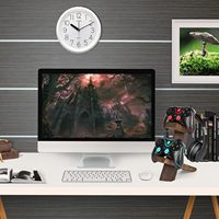 Support de manette de jeu universel à 2 niveaux en bambou, support de casque pour Xbox Series PS5 PS4