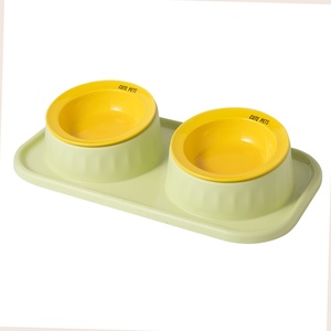 Ciotole Doppie in Ceramica Anti-Ribaltamento per Gatti, Ciotole Integrate per Cibo e Acqua per Cani, Protezione Cervicale, Facili da Pulire, Stile UFO - Product Image 5