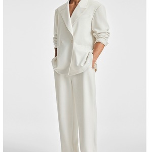 Ensemble de smoking <span class=keywords><strong>beige</strong></span> croisé pour <span class=keywords><strong>homme</strong></span>, demi-toile, haute qualité, pour affaires et mariages - Product Image 3