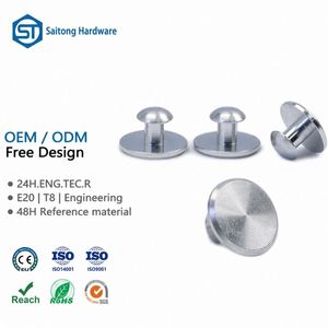 Remaches de aluminio OEM personalizados con cabeza plana, fijación sólida, estándar ISO, 10 mm, clase 10, grado ST-0018, para equipaje y cuero - Product Image 1
