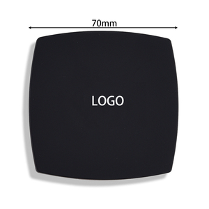 Brand Name Embossed Logo High End Dual Sided Black Folding Custom Logo Personalized <b>Square</b> Travel Pocket <b>Mirror</b> - Product Image 3