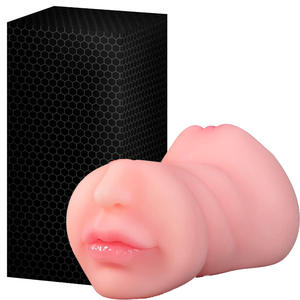 Comfortabel en makkelijk te reinigen drieweg seksspeeltje met tanden, tong, mond, <span class=keywords><strong>vagina</strong></span> en <span class=keywords><strong>anus</strong></span> voor mannenmasturbatie. - Product Image 1