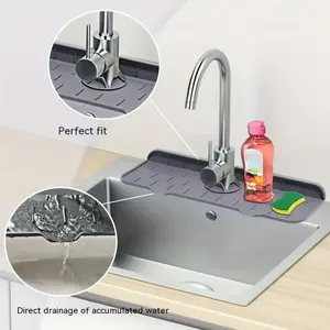 1PC Silicone Faucet Drip Splash Proof Water Pad <b>Sink</b> Anti-Spray Drain Water Retaining Foldable Bathroom <b>Kitchen</b> <b>Accessories</b> - Product Image 4