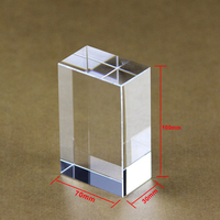 Kristal Üreticisi Toptan K9 Kristal El Yapımı Boş Küp Blok 30x70x100mm Şeffaf Lazer Kazımalı Özel Çiçek Desenli