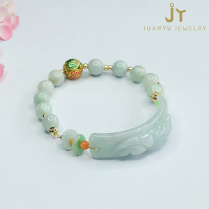 Bán Buôn Đá Tự Nhiên Người Đàn Ông Vòng Đeo Tay Đồ Trang Sức Thời Trang Jadeite Phụ Nữ Bangles Myanmar Ngọc Bích Đính Cườm Vòng Đeo Tay - Product Image 3