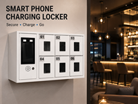 Casier de recharge pour téléphone intelligent à 6 portes avec écran tactile, armoire de recharge sécurisée pour téléphone portable pour école, bureau, salle de sport, restaurant