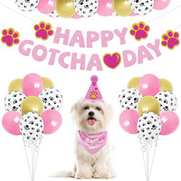 Kit de Décorations pour Fête Canine : Bannière, Chapeau, Bandana et Ballons pour Anniversaire de Chiens et Chats de Petite et Moyenne Taille – Fournitures pour Fêtes d'Animaux de Compagnie