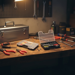 Caja de herramientas Ttake Cassette Multi Store con 7 compartimentos, color negro, 17,5x12,2x3 cm, almacenamiento organizado para piezas pequeñas y herramientas - Product Image 3