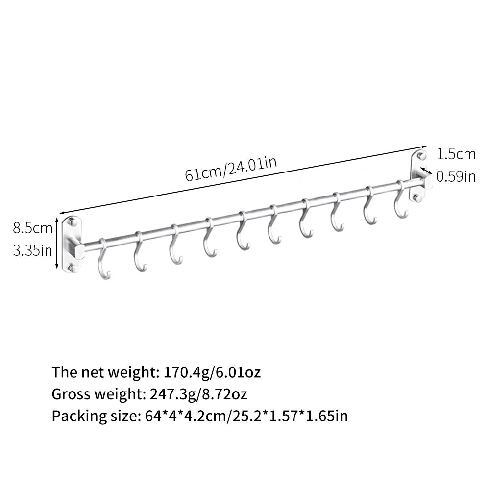 9208 Silver 10 hook 60cm