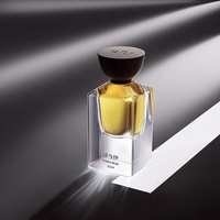 Flacon de parfum carré en verre épais personnalisé en usine, vide, de luxe, avec pulvérisateur, 30 ml, 50 ml, 100 ml, avec bouchon en bois