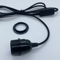 Cordon textile vintage avec interrupteur à prise EU, douille E27 en bakélite pour ampoule, support de lampe pour ensembles de cordons de suspension