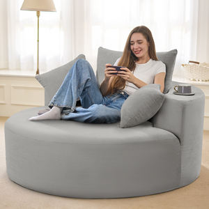 Canapé-lit convertible moderne et confortable en velours, sans assemblage, avec oreillers mobiles, éponge haute densité, accoudoirs larges, idéal pour appartement, centre commercial, hôtel - Product Image 1