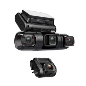 新质量4摄像机1080P车载DVR无线全球定位系统记录器事件数据记录器双镜头仪表盘凸轮3通道车载摄像机