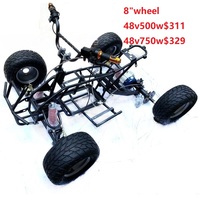 500W/750W moteur électrique Go Kart Karting voitures ATV 200 UTV Quad Dune Buggy Atvutv corps cadre pièces châssis Kit avec roues de 8 pouces