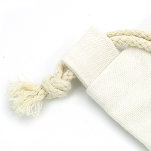 Sacs de shopping en toile avec cordon de serrage, en coton mousseline bio, écologiques, imprimés avec un logo personnalisé, emballage en tissu blanc promotionnel - Product Image 3