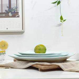<span class=keywords><strong>Plat</strong></span> <span class=keywords><strong>rectangulaire</strong></span> en céramique, assiette à gâteau peu profondes, <span class=keywords><strong>plat</strong></span> à Dessert pour le restaurant 1 pièce - Product Image 5