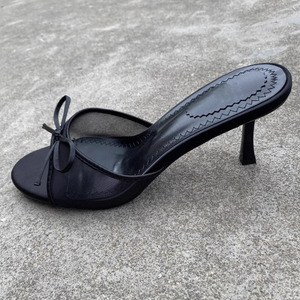 Nuovi <span class=keywords><strong>sandali</strong></span> estivi con tacco da donna <span class=keywords><strong>eleganti</strong></span> pantofole nere con tacco alto - Product Image 6