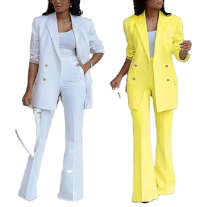 Completo <span class=keywords><strong>da</strong></span> <span class=keywords><strong>Donna</strong></span> Due Pezzi Giallo e Rosso, Set Giacca e Pantaloni per <span class=keywords><strong>Donna</strong></span>, Abito Formale <span class=keywords><strong>da</strong></span> <span class=keywords><strong>Ufficio</strong></span>, Outfit <span class=keywords><strong>da</strong></span> Lavoro per Dirigente - Product Image 1