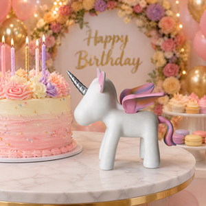 Statuetta di <span class=keywords><strong>Unicorno</strong></span> Alato in Resina Bianca, Statua di Alicorn, Cavallo Magico Arcobaleno Pastello, Ornamento da Scrivania da Collezione, Regalo per Ragazze, Vendita all'Ingrosso - Product Image 5