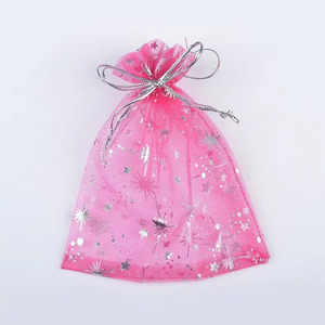 Sac en organza à cordon avec logo, réutilisable, pour emballage cadeau de mariage, petite pochette de luxe en organza pour bijoux, sac cadeau - Vente chaude - Product Image 3