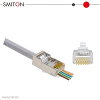 Connecteur RJ45 8P8C Prise modulaire Passage FTP à travers le connecteur Ethernet Cat5 RJ45