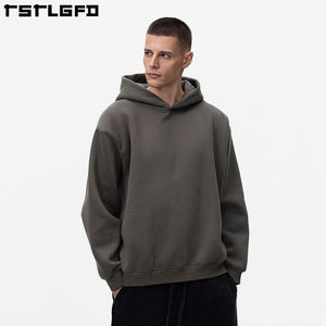 Felpe da Uomo Oversize di Alta Qualità con Cappuccio e Logo Personalizzato, in <span class=keywords><strong>Cotone</strong></span> Spesso da 350 GSM, Modello Boxy in Pile - Product Image 3