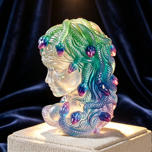 Moule en silicone YS Méduse, statue de Gorgone de la mythologie grecque, pour la fabrication de bougies parfumées, de savons, de résine, de plâtre et de ciment (outil DIY) - Product Image 3
