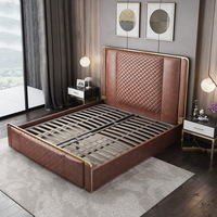 Lit moelleux de luxe pour chambre adulte, nouveau design, cadre en bois massif, capitonné, extensible, taille King/Queen, mobilier de chambre