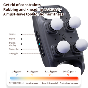 4 têtes de massage Outil de massage électrique professionnel pour le corps et le dos Puissant moteur Masseur vibrant pour les jambes et le cou - Product Image 6