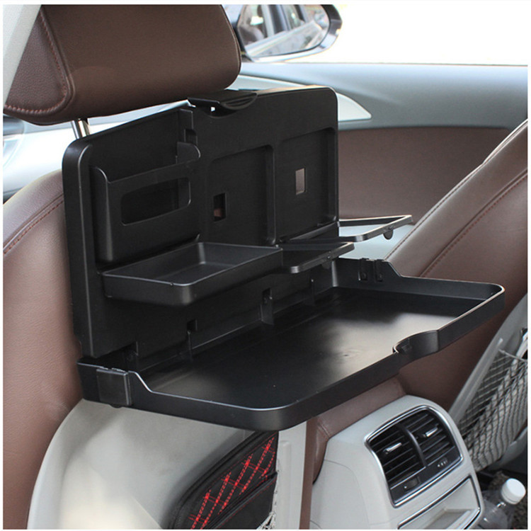 Folding plastic car seat back Bottle Cup food and drink tray for travel