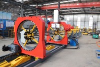 Torno CNC programable de grado industrial para jaulas de varillas de soldadura automática, máquina de conformado de rollos con pantalla táctil de 380 V para línea de procesamiento de metales