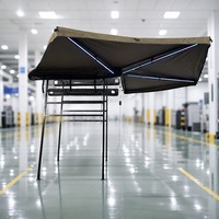 Auvent de voiture étanche 4x4 à double poteau 270 degrés avec barres lumineuses LED RGB 12V pour SUV, camion tout-terrain et camping