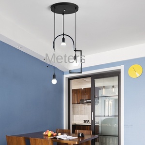Modern Small Pendant <b>Lighting</b> Fixture Iron Chandelier with Remote Control Acrylic Cover Flush Mount <b>Ceiling</b> Lamp for Dining Room - Product Image 2