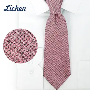 镶嵌棉铃线设计涤纶领带编织提花彩色男士领带