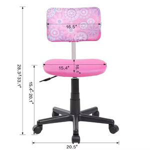 Vente en gros de chaise de travail sans bras au design moderne, dossier bas, chaise de bureau pivotante réglable en hauteur pour enfants, pleine maille, 270mm - Product Image 4