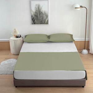 Drap plat respirant pour lit simple, 400 fils, 95 % coton, brodé, écologique, durable, lavable, pour hôtel, maison, hôpital - Product Image 5