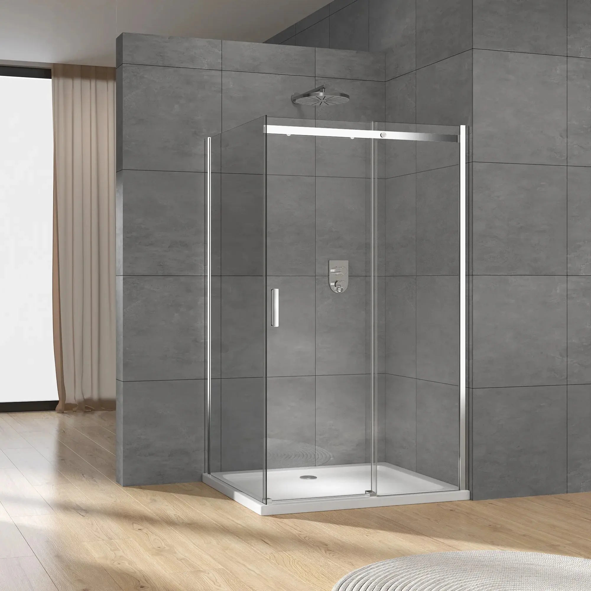 Exceed 2024 Portable Bathroom Shower Enclosure Sliding Glass Shower Enclosure Shower Room