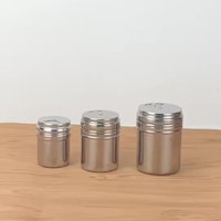 Distributeur à couvercle rotatif en acier inoxydable pour sel, sucre, épices, poivre, avec trous de versement réglables, pots à assaisonnements