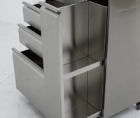 Mueble de Almacenamiento Moderno de Acero Inoxidable con Estantes Abiertos para Productos de Belleza, Cosméticos, Hogar y Oficina