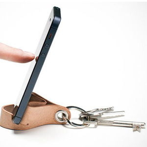 Support de téléphone en cuir pour bureau, sangle de téléphone, porte-clés double usage, trépied pour regarder des films - Product Image 2