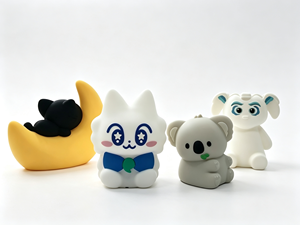 Veilleuse en silicone en forme de chat de dessin animé, lampe LED rechargeable à commande tactile, veilleuse de chevet en silicone souple pour enfants, décoration de chambre - Product Image 1