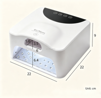 Lampe UV LED sans fil rechargeable pour ongles, grande ouverture pour le pouce, base magnétique, séchoir à gel pour manucure et pédicure en salon