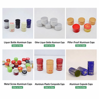 Capuchon en aluminium anti-effraction coloré de 24 mm pour bouteille en verre de liquide oral enzymatique, boisson, jus de fruits