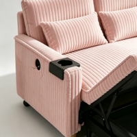 Canapé-lit en velours côtelé sur mesure avec table d'appoint de rangement intégrée pour projets d'aménagement hôtelier, d'appartement et résidentiel - Vente en gros